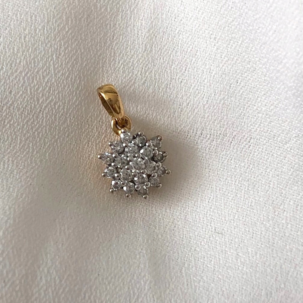Prívesok bieleho a žltého zlata diamantu 0,19ct