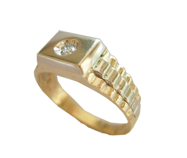 Skvelý zlatý signet s diamantom vo vzorke 585!