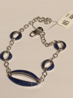 Áno Strieborný náramok s lapismi lazuli 18 cm