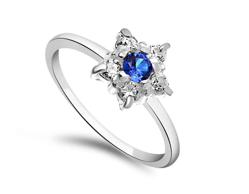 ZAPRACOVACÍ KRÚŽOK SAPPHIRE ZIRCONIES STRIEBORNÝ 925