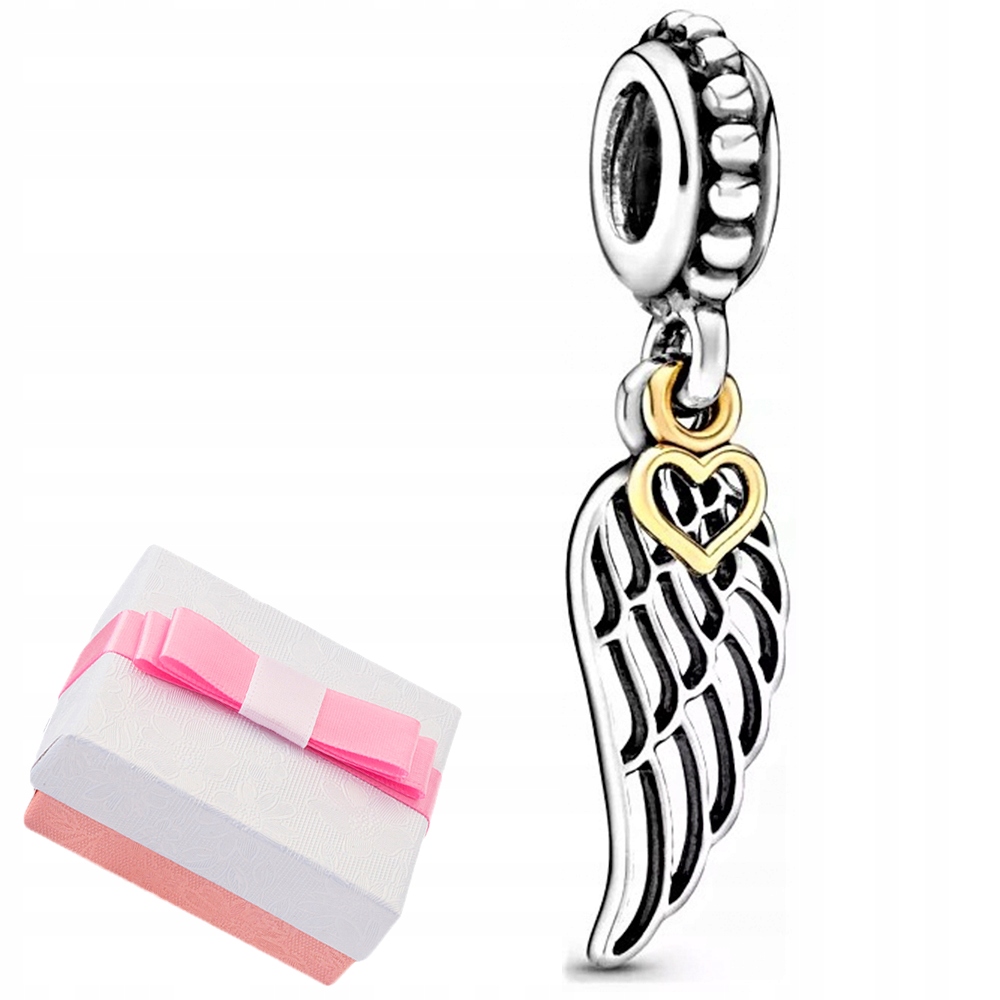 Pendant Charms 925 Králkové korálky srdcového krídla