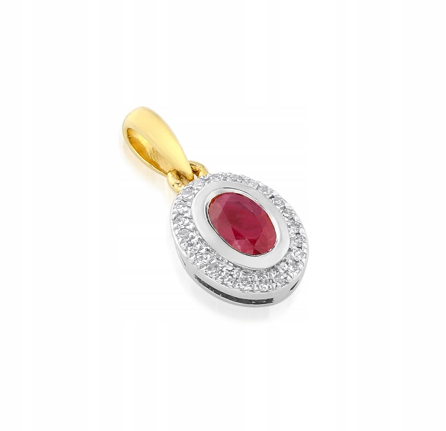 Rubin Pendant Diamonds Two -Color Vzorka 585