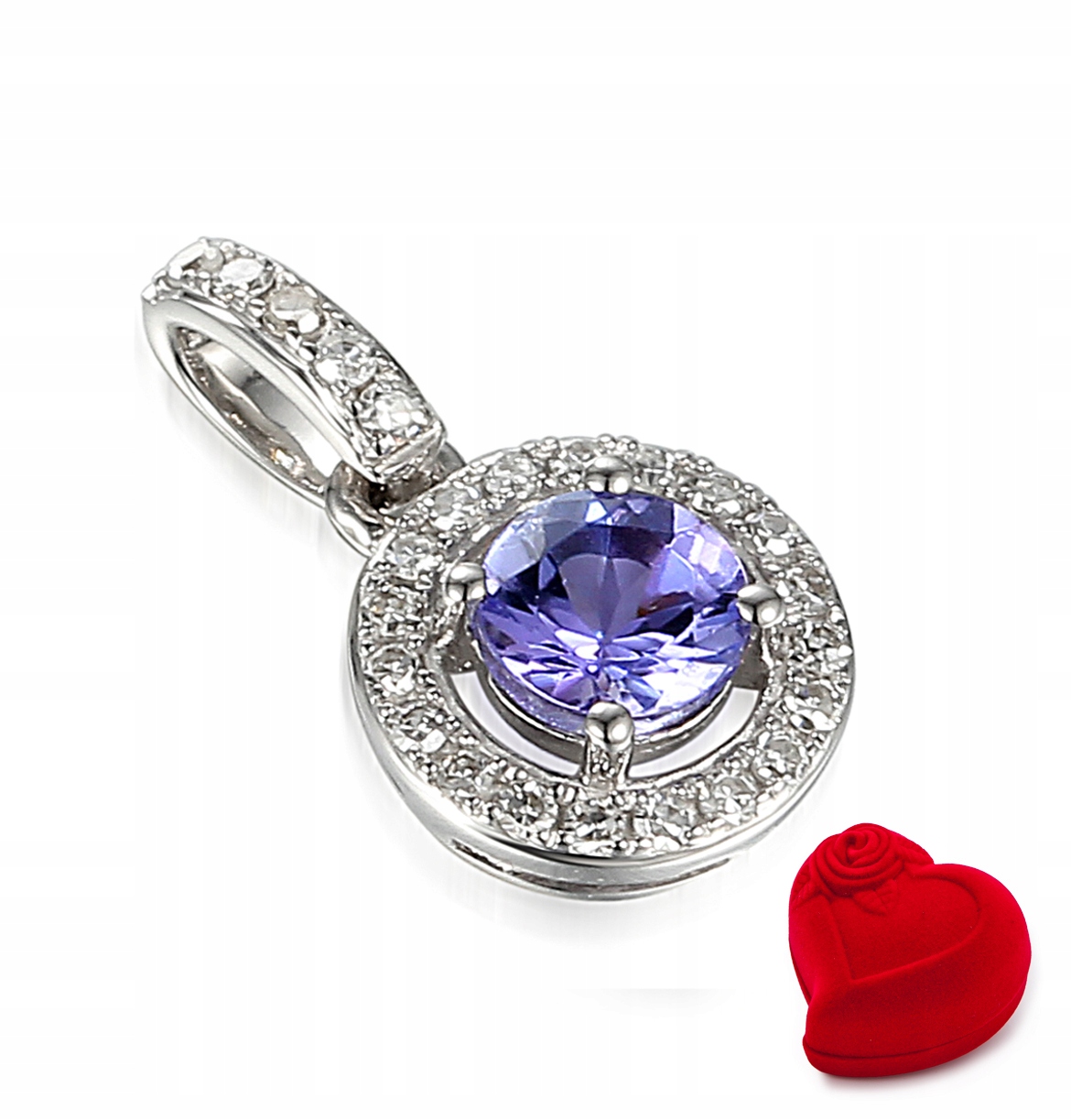 Tanzanit Pendant Diamonds White Gold pokus 585