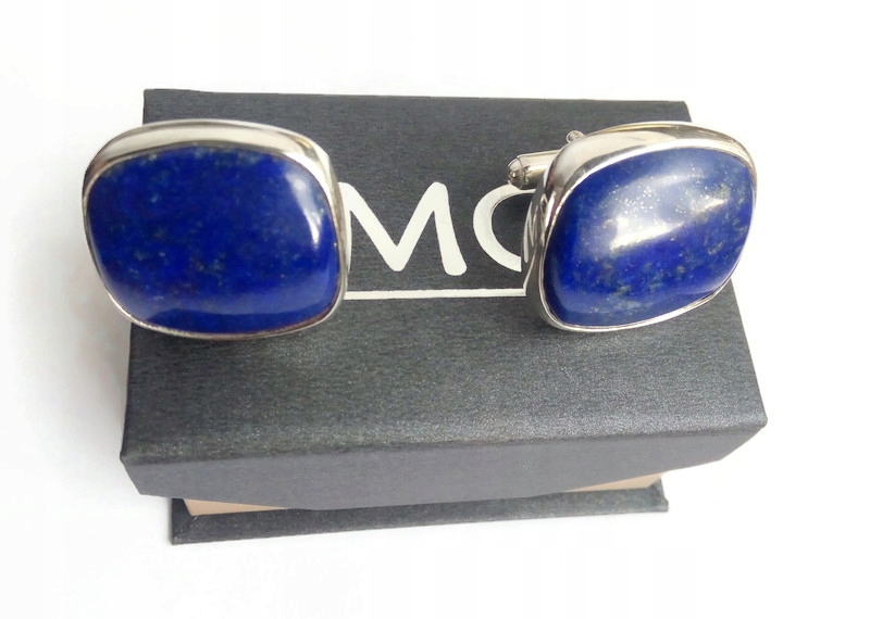 Elegantný lapis lazula lazurite gombíky zo striebra