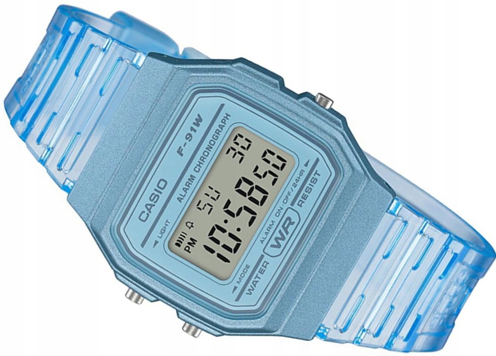 Unisex hodinky - Casio F-91WS-2EF Vintage Digital Blue Box hodinky