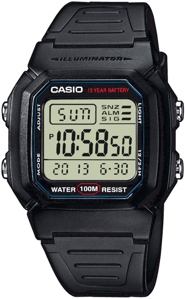 Pánské hodinky - Black Watch Casio W-800H-1A + pokyny