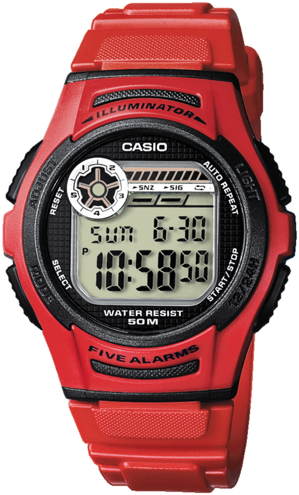 Pánské hodinky - Casio W-21-4a Red Watch + pokyny