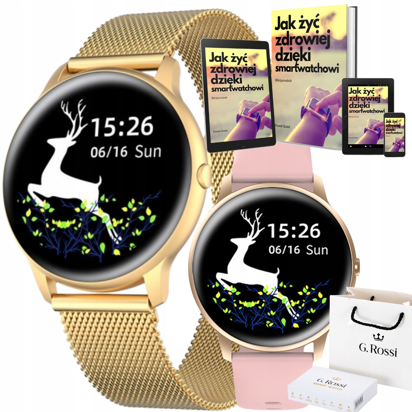 Dámske hodinky - Dámske hodinky Smartwatch G. Rossi Golden
