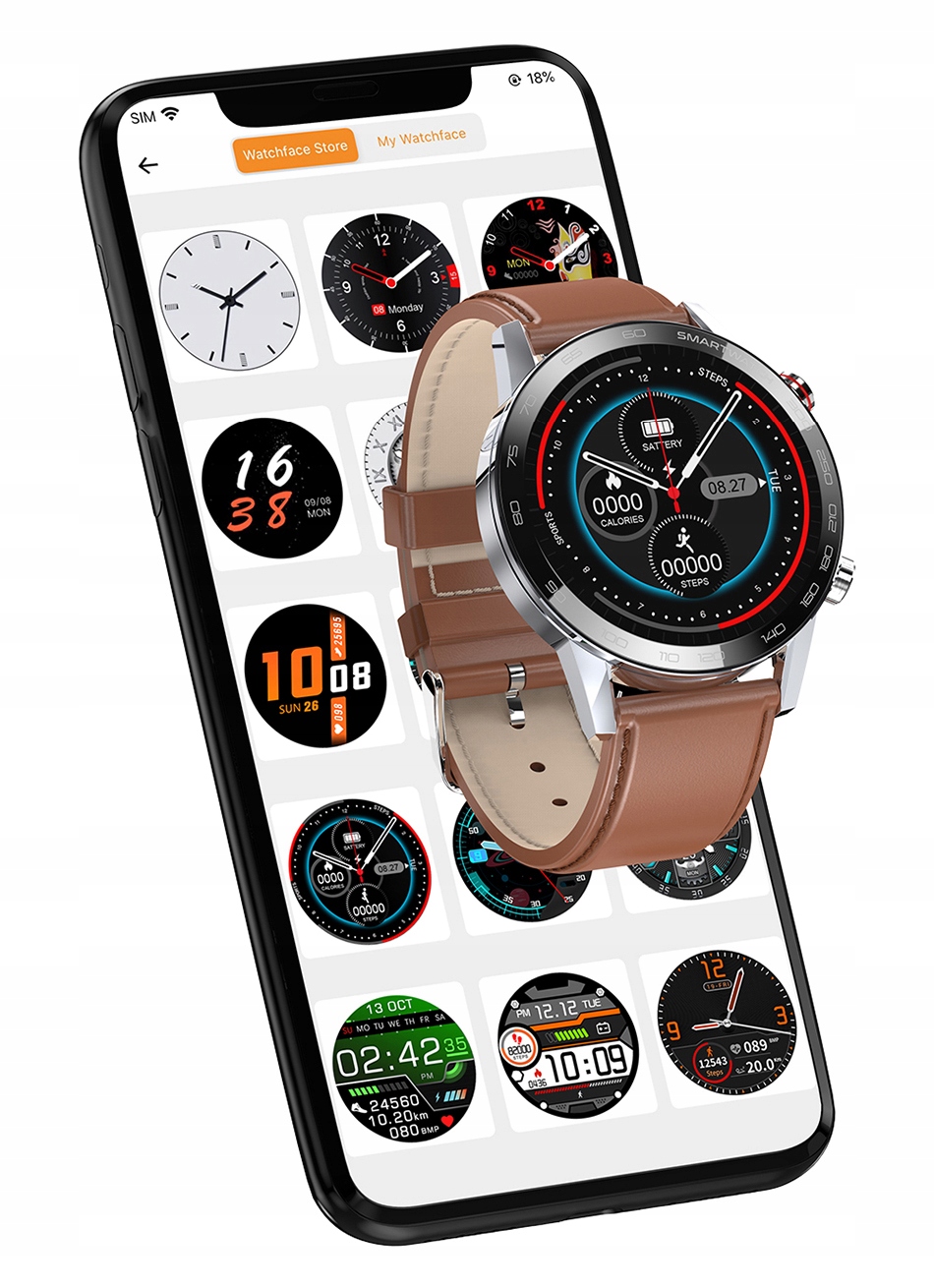 Pánské hodinky - Smartwatch Pulsoxmeter EKG HD360 Pol Menu