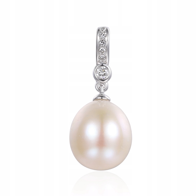 Zlato 585 Pearl Pendant Diamonds na darček