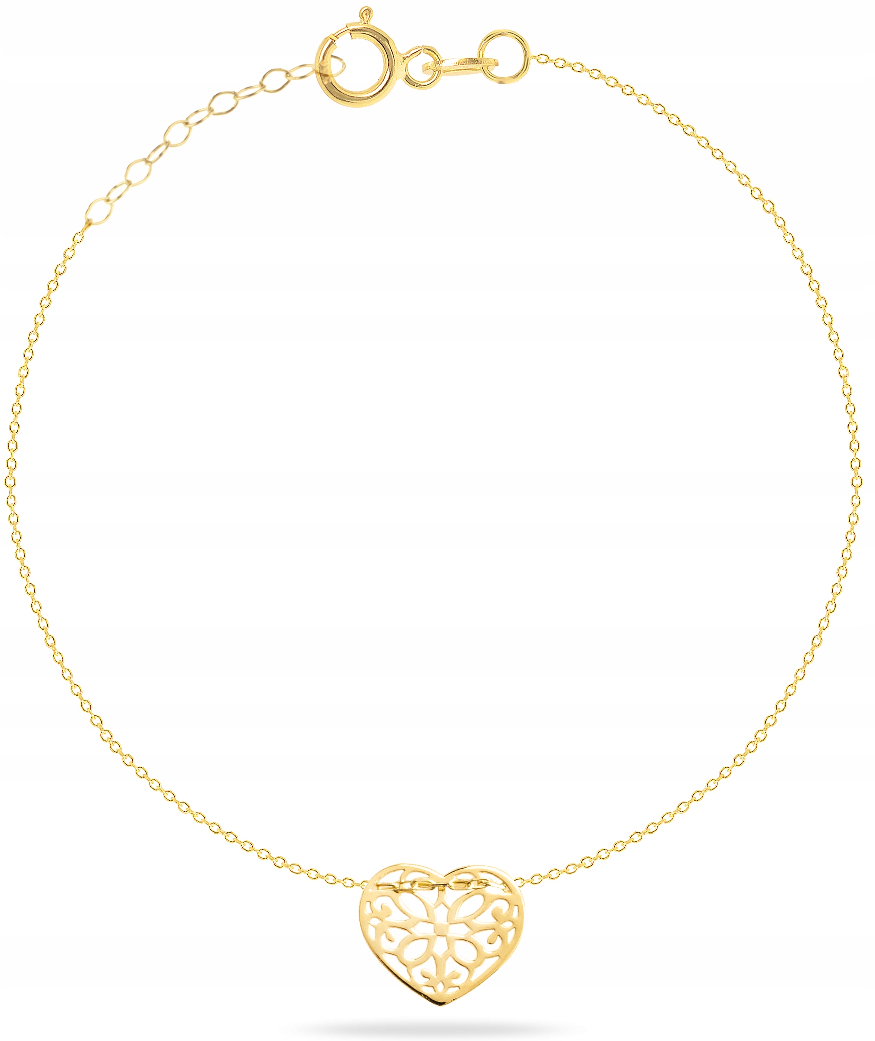Náramok Golden Star na nohe srdca Openwork 585