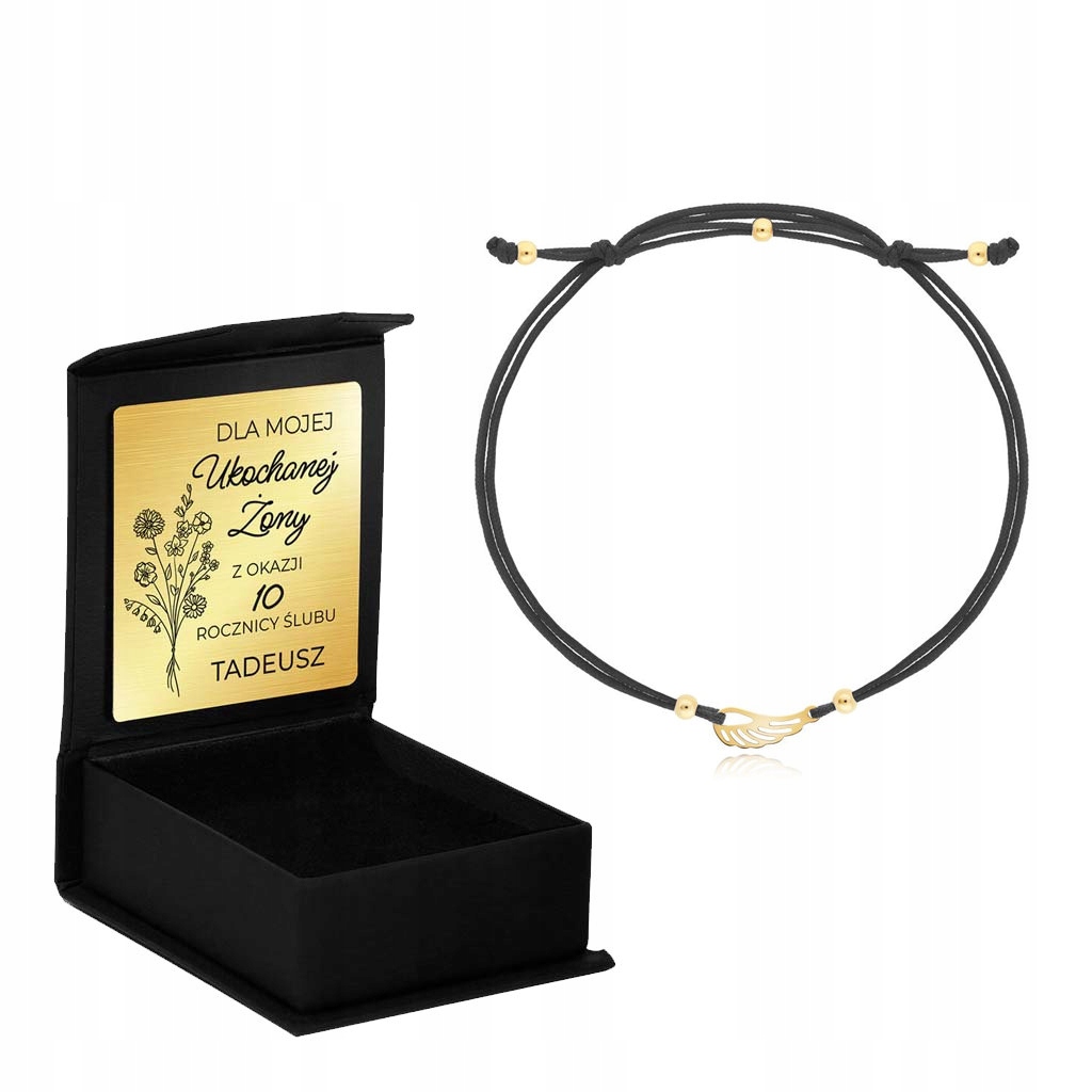 Golden String Bracelet 585 Krídlenie gravírovania