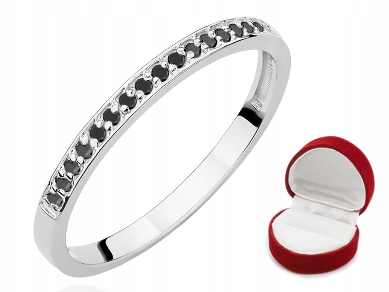 585 ZLATÝ PRSTEN S ČIERNYMI BRILIANTMI 0,09ct