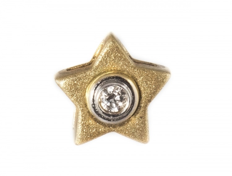 Hviezda Zlatého prívesku s diamantom - 0,04 CT