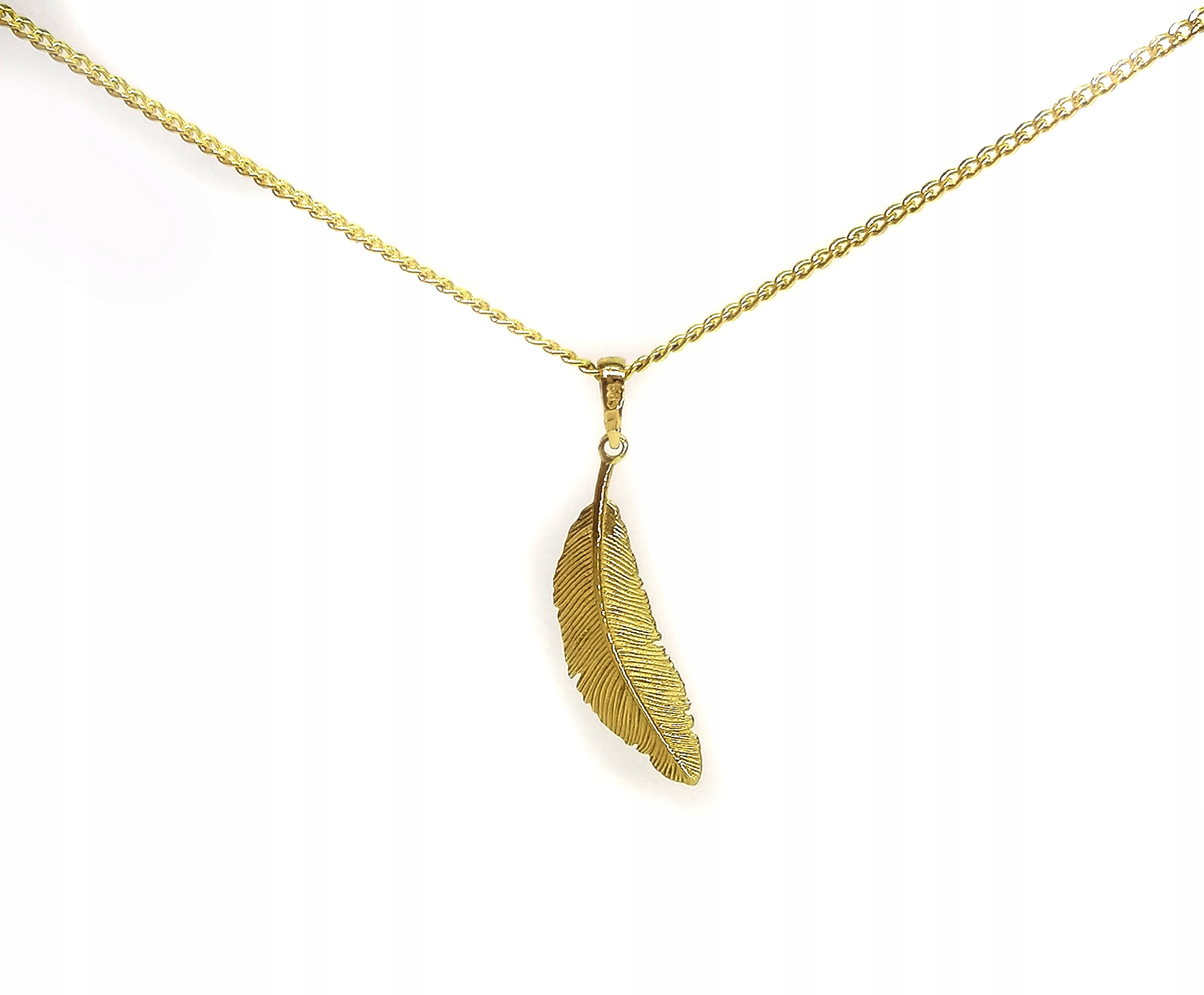 Golden Pendant Feather 585 1,79 g m