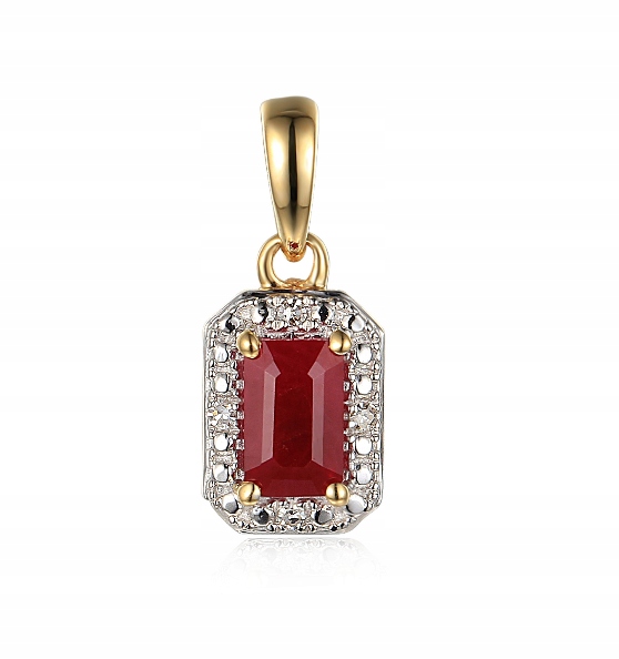 Zlatý prívesok Ruby Diamonds Pokus 585