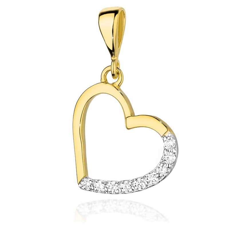 Zlatý prívesok pr. 585 Srdce s diamantmi 0,13ct