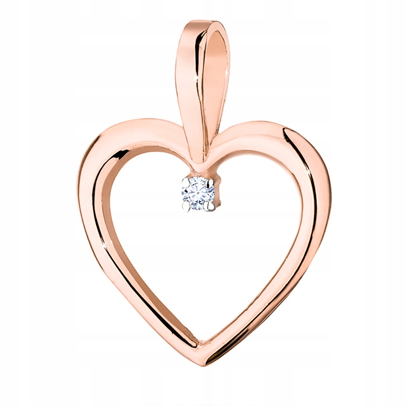 Zlatý prívesok pr. 585 Srdce s diamantom 0,005Ct