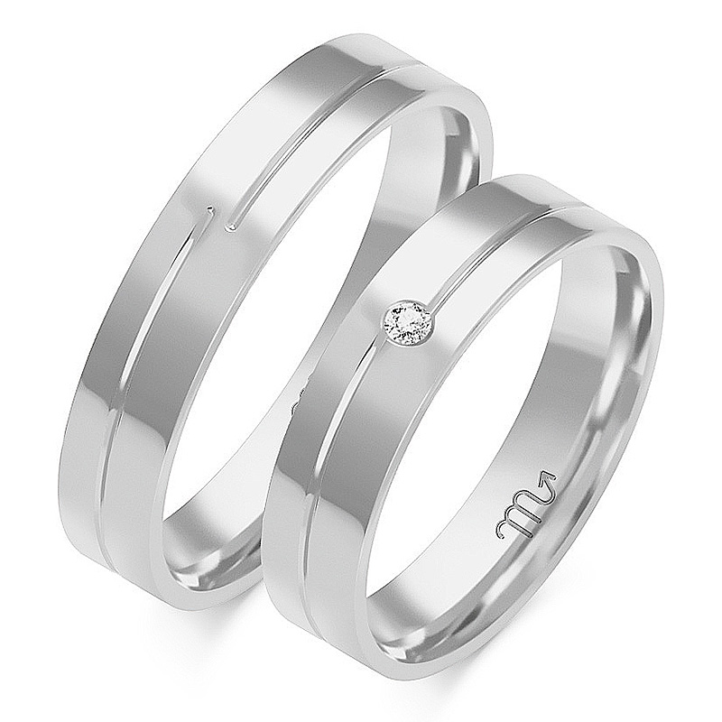 14K ZLATÉ SVADOBNÉ PRSTENE Diamant 5,5 mm id O-80B