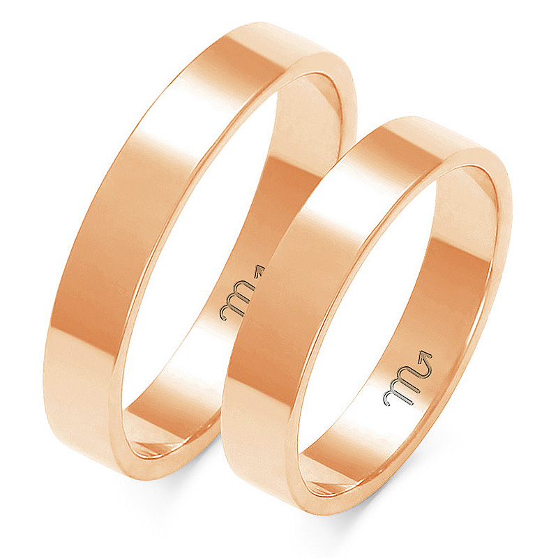 14K ZLATÉ PLOCHÉ SVADOBNÉ PRSTENE 5,0 mm id A-112C