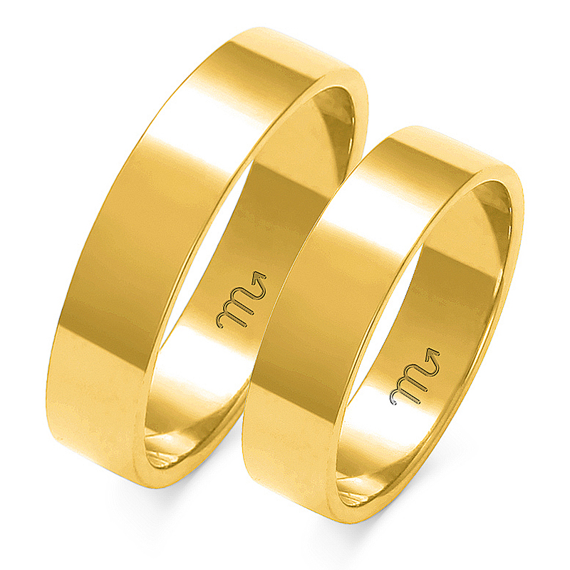 14K ZLATÉ PLOCHÉ SVADOBNÉ PRSTENE 6,0 mm id A-113