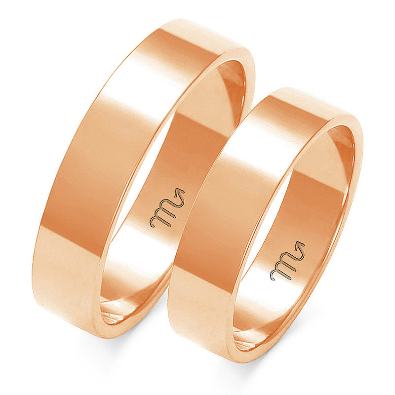 14K ZLATÉ PLOCHÉ SVADOBNÉ PRSTENE 6,0 mm id A-113C