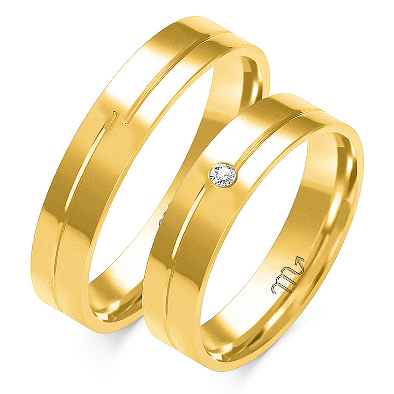 14K ZLATÉ SVADOBNÉ PRSTENE 5,5 mm so zirkónom O-80Z