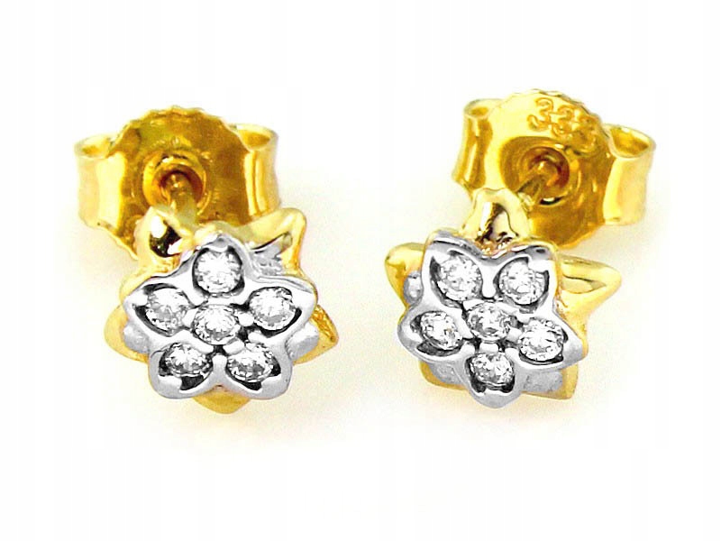 ZLATÉ NÁUŠNICE 333 KVETOV SO ZIRKÓNIOU 8CT
