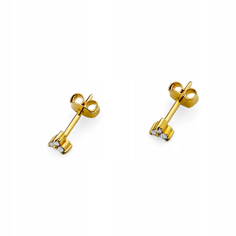 Zlaté náušnice 585 Bianeouses 0,09 CT - klasika