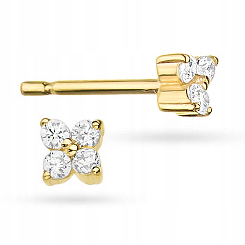 Zlaté náušnice 585 Classic s diamantmi 0,09ct