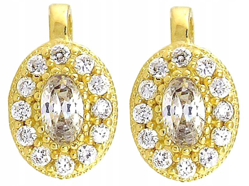 ZLATÉ NÁUŠNICE 585 OVAL BABY ZIRCONIA DARČEK