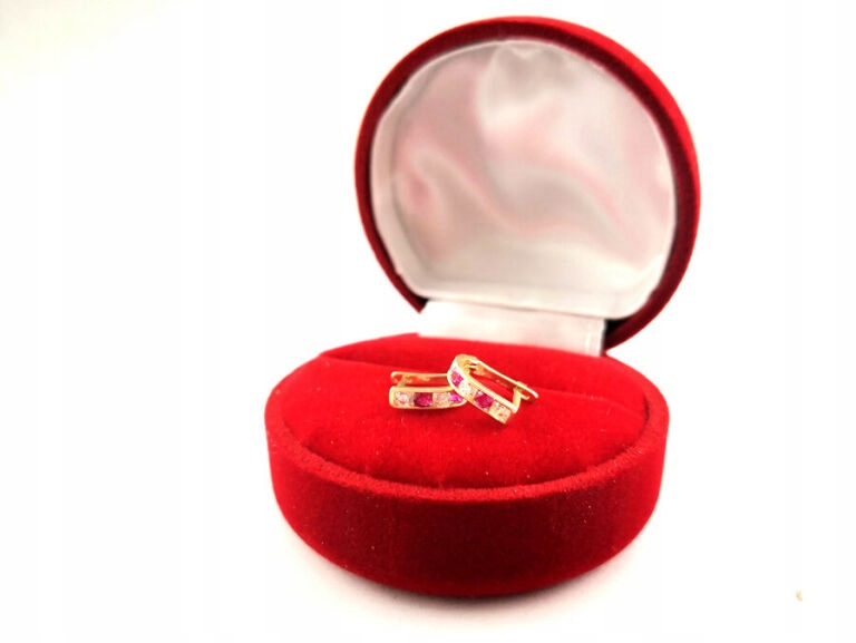 ZLATÉ NÁUŠNICE PRE DIEVČATÁ PINK ZIRCONIA
