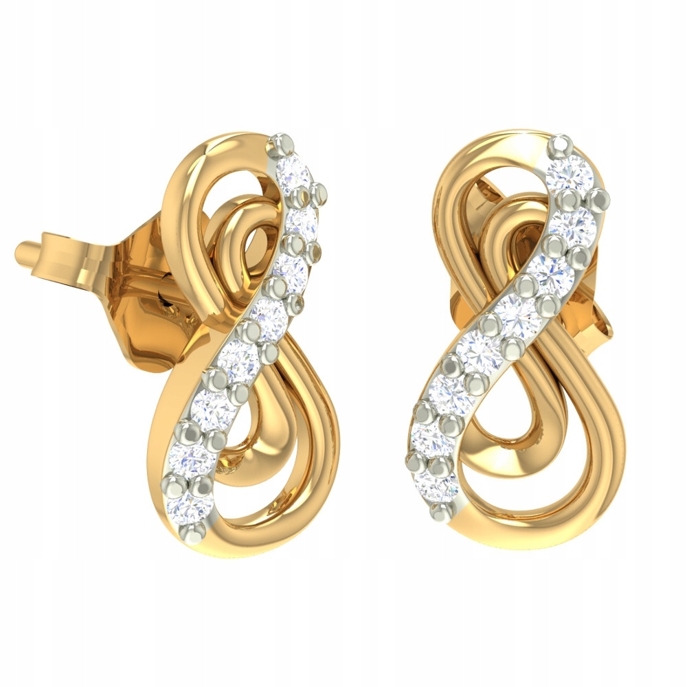 Infinity Gold náušnice, nekonečné znamienko 585