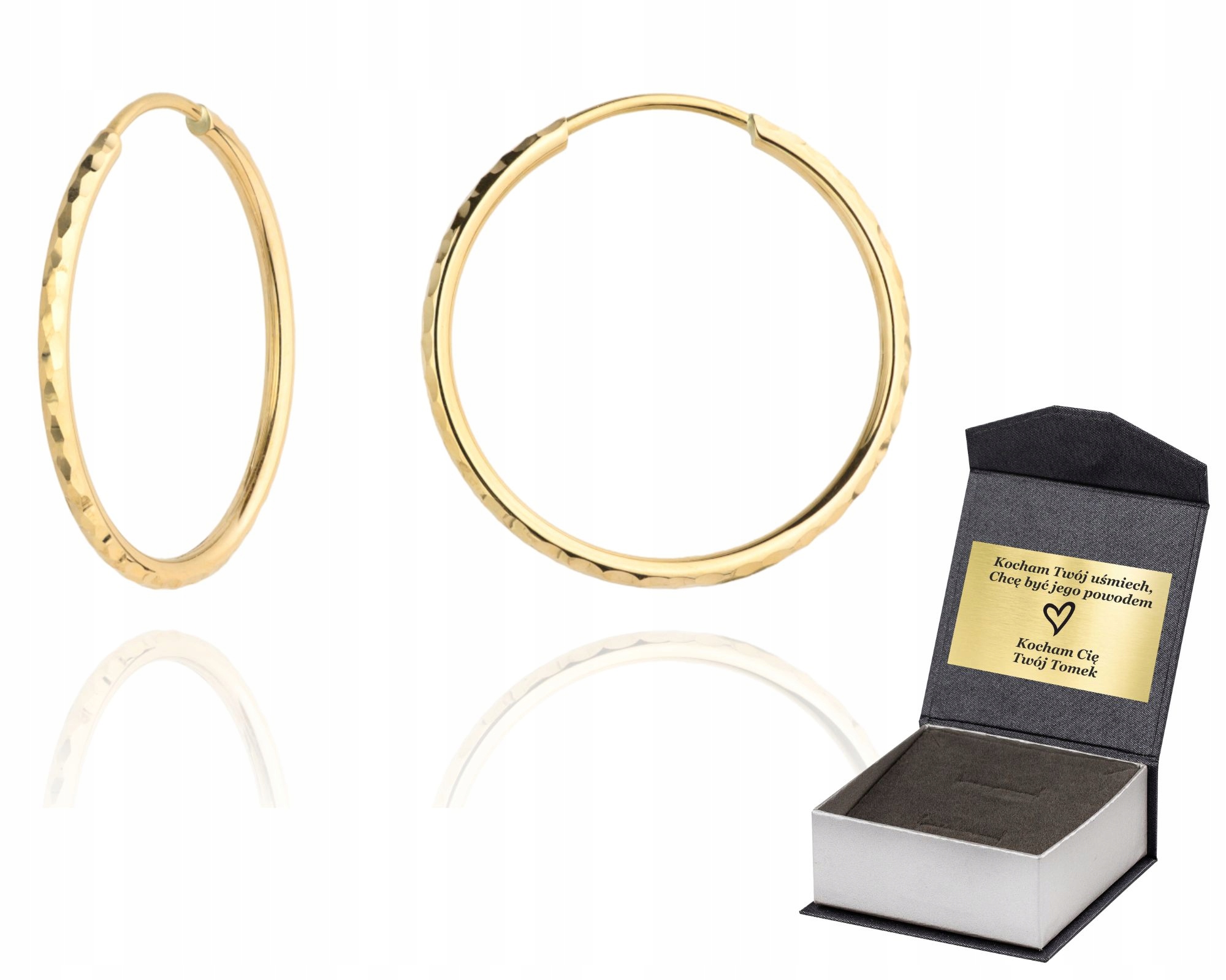 DIAMANTOVÉ KRUHOVÉ ZLATÉ NÁUŠNICE 60MM 6CM