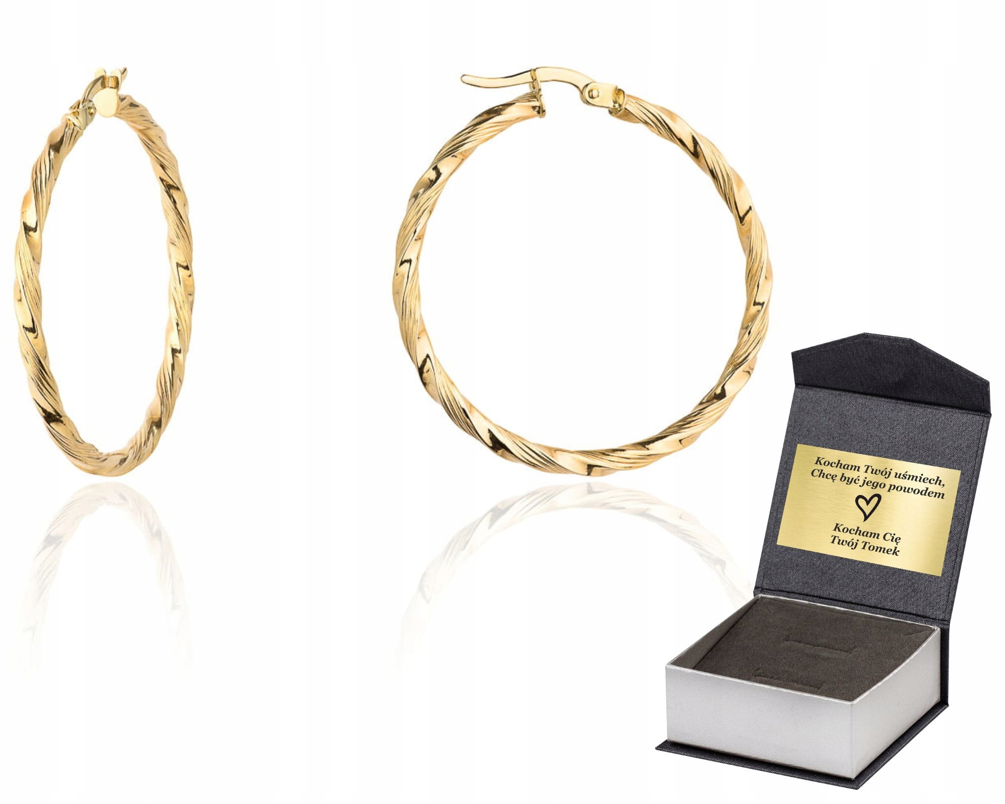 Zlaté náušnice kolesá pletené 34 mm 3,4 cm 585