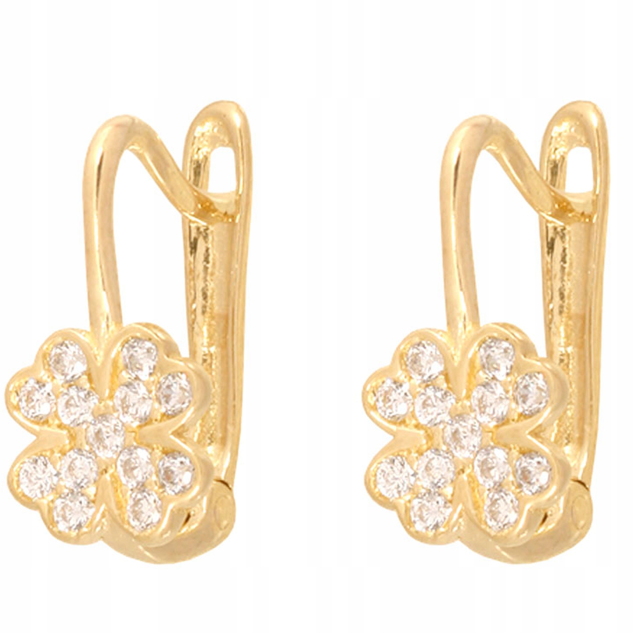 ZLATÉ CLOVER NÁUŠNICE PRE DETI 585 ZIRKÓN