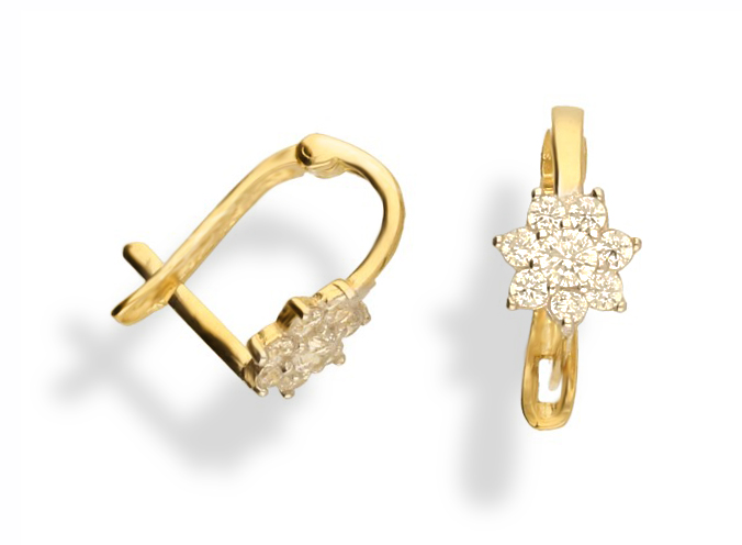 Zlaté náušnice ZIRCONIA 585 / 14K