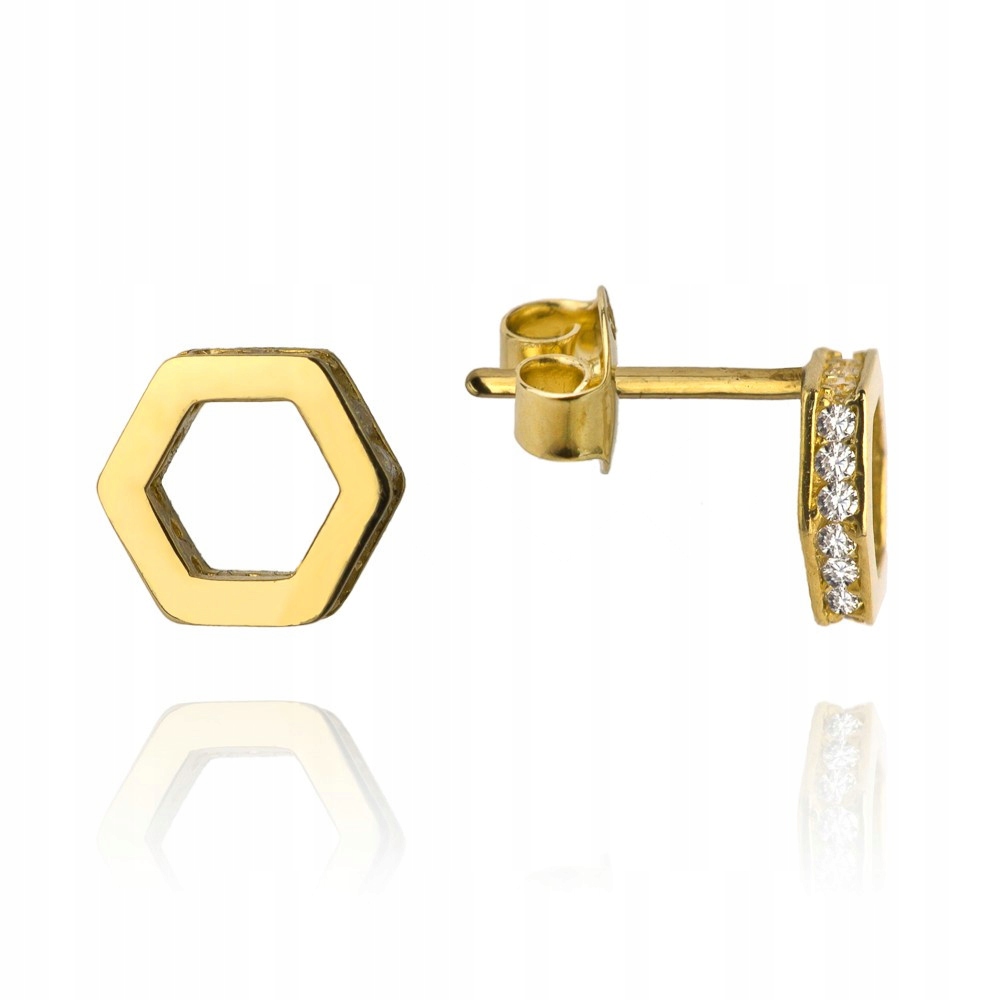 NÁUŠNICE CUBE GOLD ZIRCONIA PR585