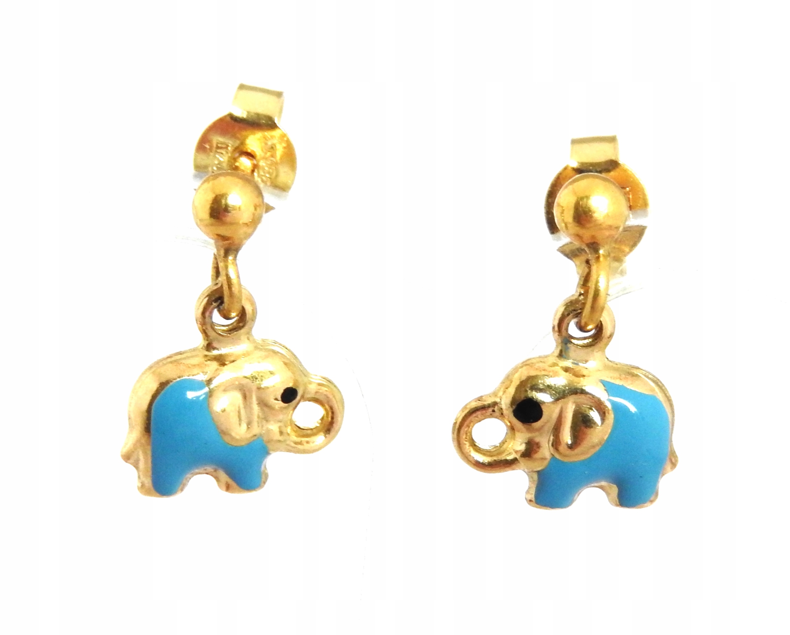 ZLATÉ NÁUŠNICE ELEPHANT ENAMEL 585