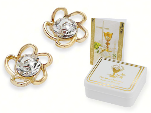 ZLATÉ NÁUŠNICE VENUS SO SWAROVSKI CRYSTALS + DARČEK