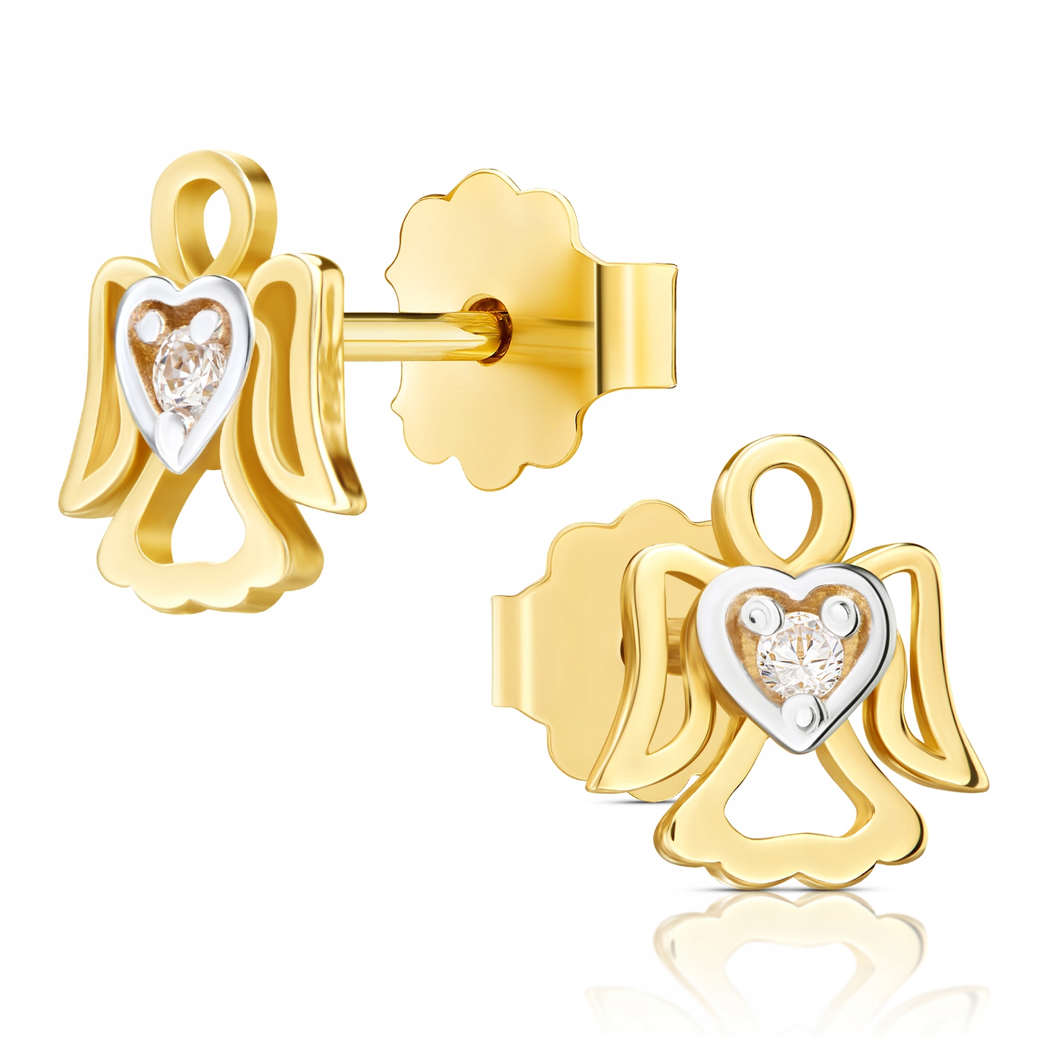 Zlaté náušnice so zirkónmi Angels 333 8K 2435-3