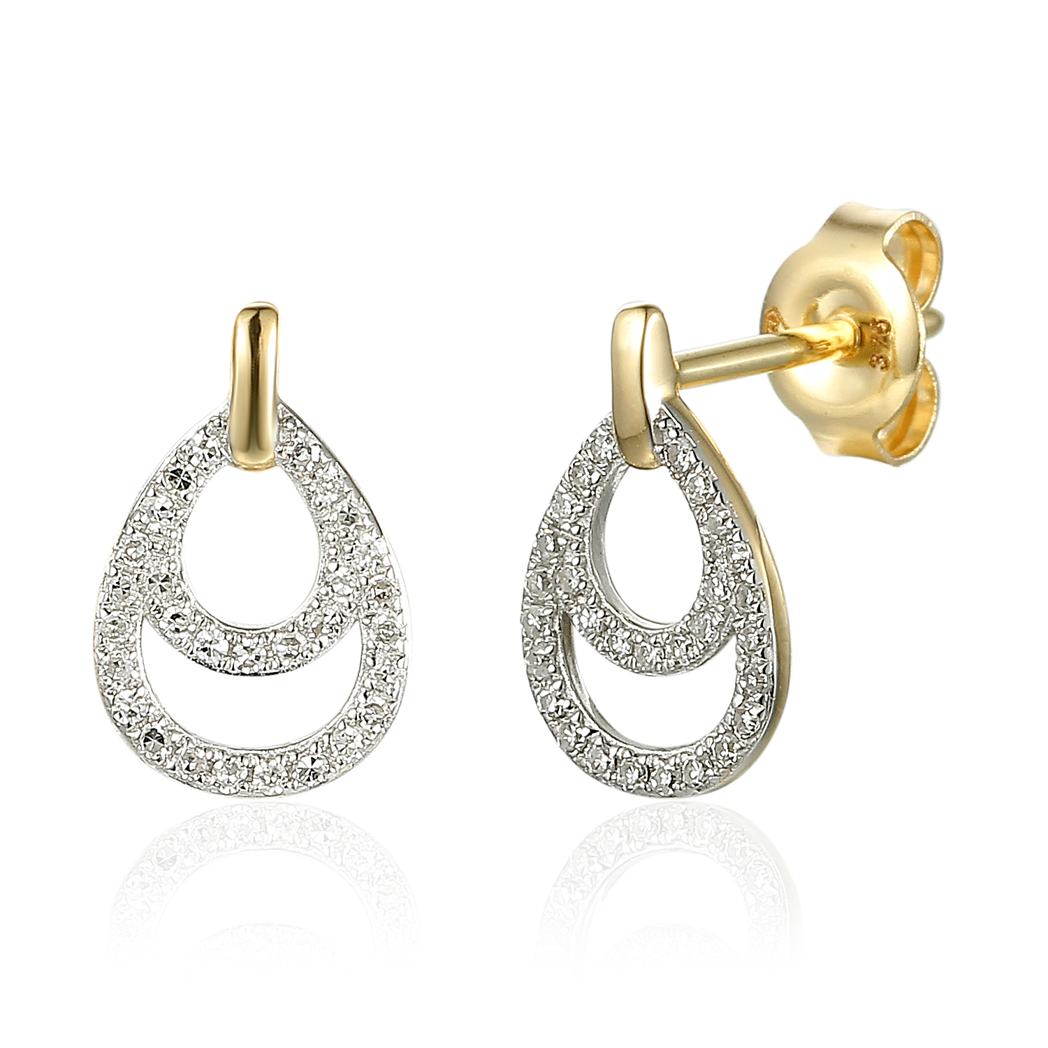 Zlaté náušnice s diamantmi 0,13ct