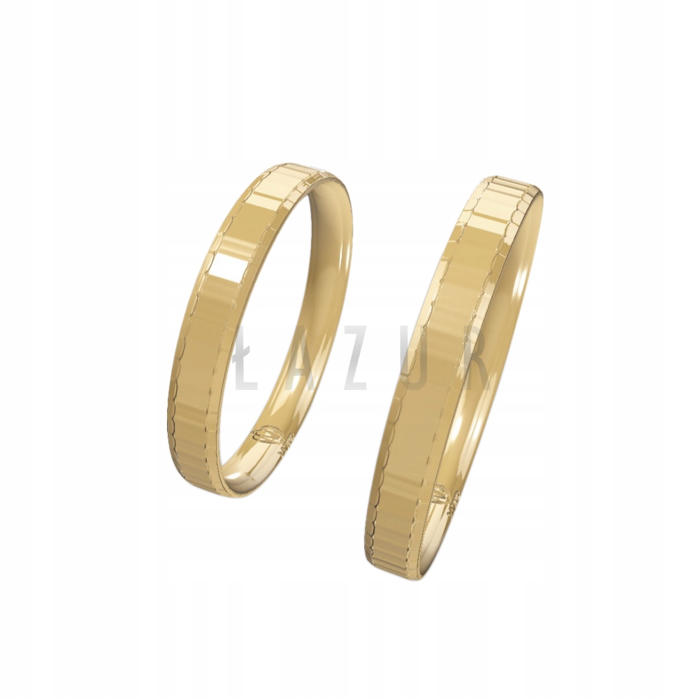 Skosené DIAMANTOVÉ ZLATÉ PRSTENY 0,333 3 MM