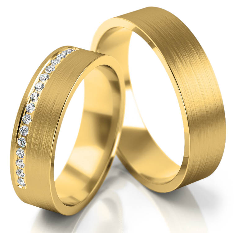 16 DIAMOND, 5,5 MM, ZLATÉ SVADOBNÉ PRSTENE 585