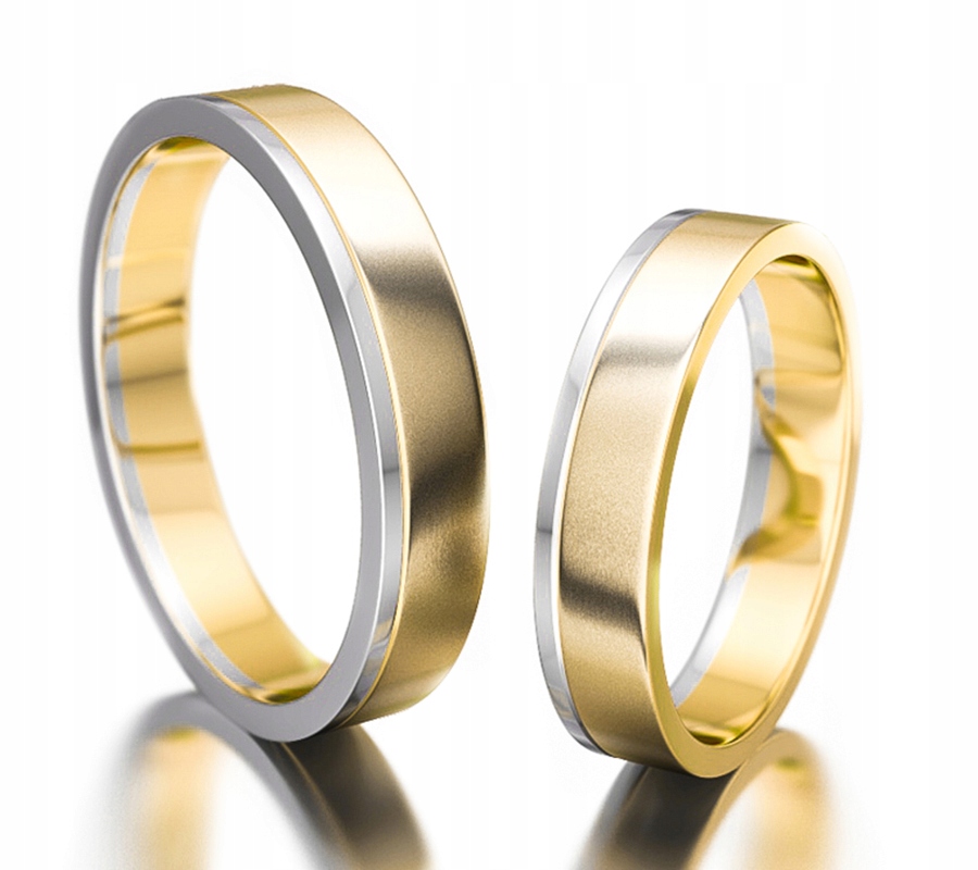 ZLATÉ SVADOBNÉ PRSTENE 585 4 MM DVOJFAREBNÉ ZLATO