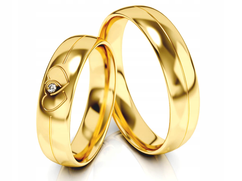 Zlaté snubné prstene 585 5 mm + Diamond zdarma
