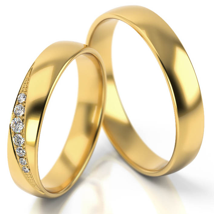 Zlaté snubné krúžky 585 + 7 diamantov 0,09 CT !!!