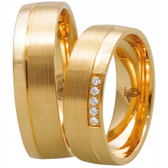 ZLATÉ SVADOBNÉ PRSTENE LZ11 pár 585 6mm zirkóny