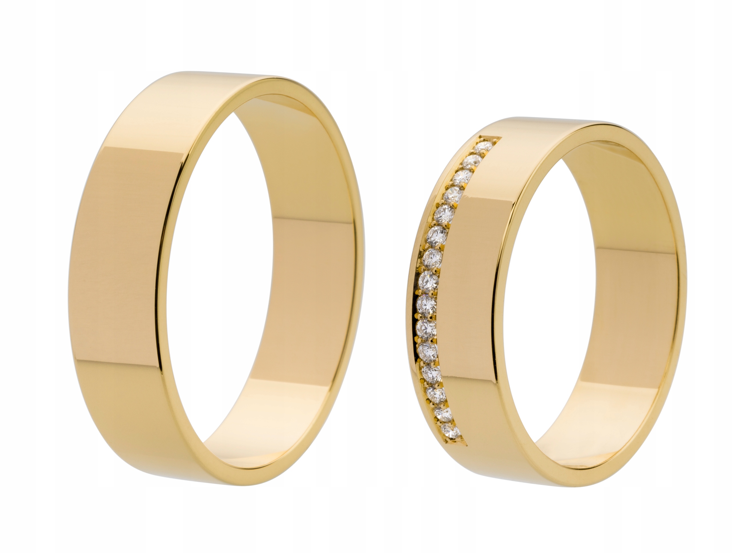 585 ZLATÝCH svadobných prsteňov s 15 briliantmi 0,15ct