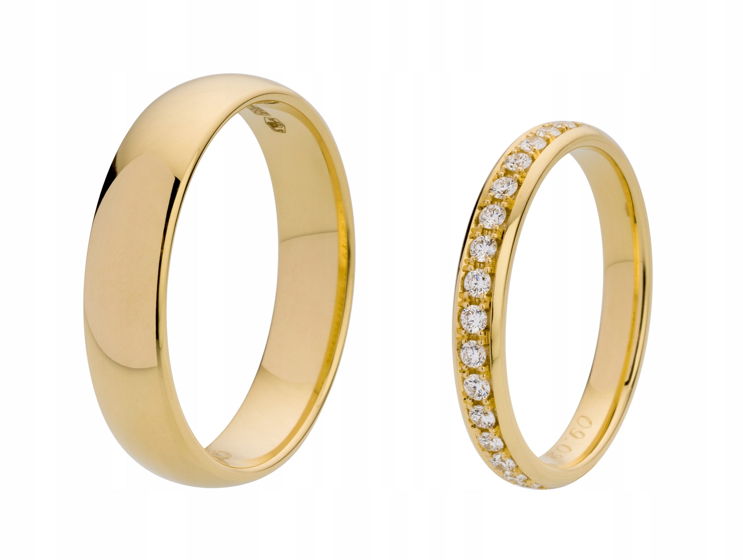 585 ZLATÝCH svadobných prsteňov s 32 briliantmi 0,48 ct